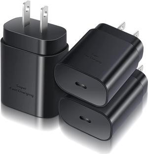 USB C Wall Charger Adapter, Costyle 3 Pack PD 25W Super Fast Charger Type C Charging Block For Samsung Galaxy S25/S24/S23/S22/S21/S20 Ultra/Plus/S20FE/S10/A13/A53/A71/Note 20 Ultra/10,Pixel 7/6A-Black