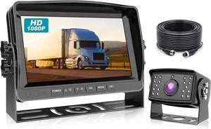 Fookoo  HD Backup Camera System Kit, 9" 1080P Reversing Monitor+IP69 Waterproof Rear View Camera, Sharp CCD Chip, 100% Not Wash Up, Truck/Semi Trailer/Box Truck/RV (DY901-Wired)