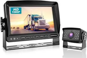 Gadpiparty FOOKOO  HD Backup Camera System Kit,7''1080P Reversing Monitor+IP69 Waterproof Rear View Camera,Sharp CCD Chip, 100% Not Wash Up,Truck/Semi-Trailer/Box Truck/RV (FHD1-Wired)