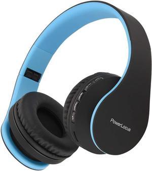 PowerLocus Wireless Bluetooth OverEar Stereo Foldable Headphones Wired Headsets Noise Cancelling with Builtin Microphone for iPhone Samsung LG iPad BlackBlue