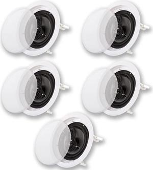 Acoustic Audio by Goldwood CS-IC83 8 3-Way In Ceiling Home Theater Speaker System (White, 5 Speakers)