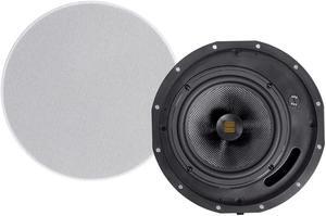 Monoprice Amber 2-Way Carbon Fiber Ceiling Speakers - 6.5 Inch with Magnetic Grille and Ribbon Tweeter (Pair) Black