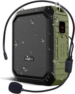 Voice Amplifier for Teachers, Portable Speaker with Wired Microphone, Personal PA System and Megaphone, 18W, 4400mAh, Feature Bluetooth, Record, Waterproof, Teaching, Speech Tour Guide M800