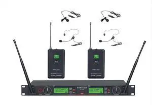 GTD Audio 2x800 Channel UHF Diversity Wireless Lapel/Lavalier/Headset Microphone Mic System (2 Lapel Mics) 733L