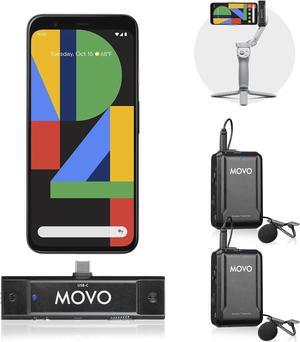 Movo Edge-UC-Duo Wireless Lavalier Microphone System, USB Type-C Compatible, Omnidirectional Lapel Microphones, Dual Channel Select, 1-Year Warranty