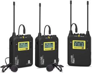 LENSGO Wireless Lavalier Microphone System, 99-Channel UHF Professional Omnidirectional Wireless Lapel Mic for Camera PC Smartphone Camcorder Recorder Interview.Fathers Gifts for Dad
