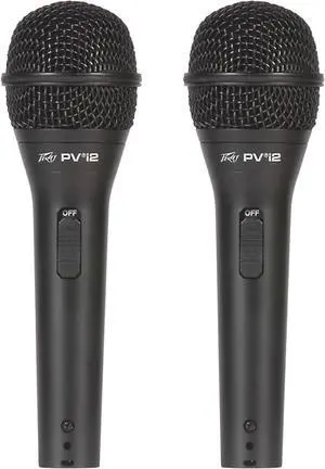 PVi 2 Dynamic Cardiod Handheld Microphone, 2 Pack
