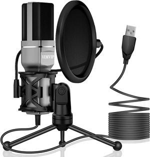 USB Microphone, Microphone for Computer USB Mic for PC Desktop Laptop Condenser Microphone to Recording Podcast Gaming Streaming YouTube