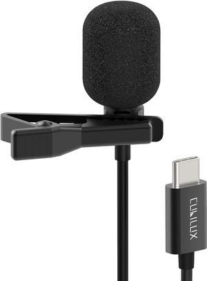 USB Type C Microphone, Cubilux External Lavalier Lapel Clip MIC Compatible with Samsung Galaxy Note 20/10, S22 Ultra S21 S20 FE Tab S8/S7/S6, iPad Pro/Air 5 4/Mini 6, Pixel 6 Pro 5 4 3 XL, 10 Feet