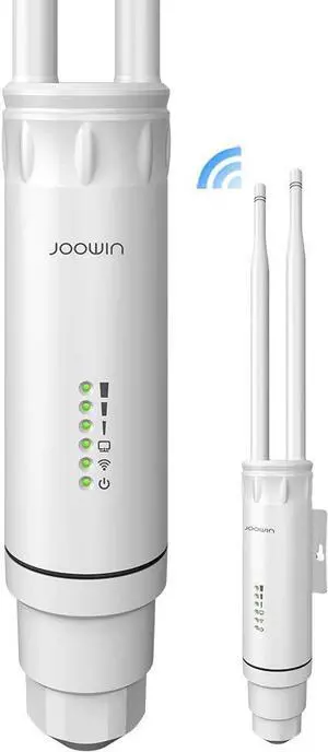 AC1200 High Power Outdoor Wireless Access Point Weatherproof WiFi Range Extender with POE Dual Band 2.4G&5.8GHz 802.11AC Wireless WiFi Access Points/Repeater/Router/Bridge Mode, 2x5dBi Antenna
