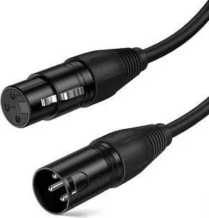 XLR Cable,Xiaogan 10FT 3PIN XLR Male to Female Balanced Microphone Cable for Recording Applications,Mixers,Speaker Systems,DMX Lights.Black