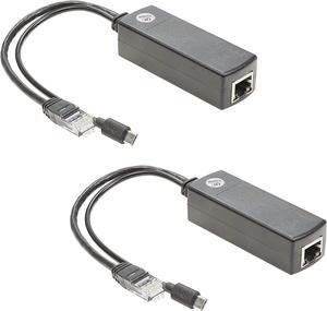UCTRONICS for Raspberry Pi PoE Splitter 5V [2-Pack] - Active PoE to Micro USB Adapter, IEEE 802.3af Compliant, for Tablets, Dropcam and Raspberry Pi 2/3, and More