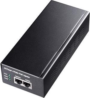 C POE300 60W Gigabit Ultra PoE+ Injector, Up to 60W Ultra Power Supply, 10/100/1000Mbps Shielded RJ-45, IEEE 802.3af/802.3at Compliant, Not Support 802.3 bt/PoE++/ Passive PoE, Metal housing