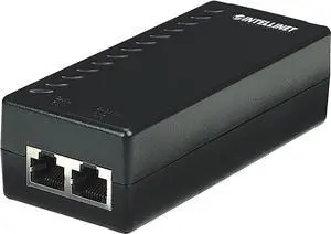 Intellinet PoE Injector - Converts Non-PoE to PoE Connections - Use CAT5 Ethernet Cable with RJ45 to Provide Both Power and Data  Supplies 15.4W up to 100 M (328 ft) Black 524179