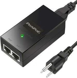 PLUSPOE 24volt Passive Gigabit PoE Injector Adapter for Ubiquiti and Mikroik Devices, Fit for Ubiquiti POE-24W-G (Not for 802.3af/at)