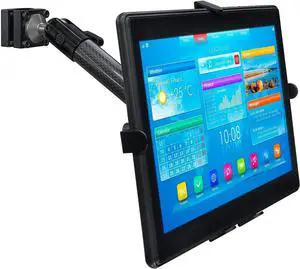 Premium Car Headrest Tablet Holder with Adjustable Arm, Heavy Duty Carbon Fiber Car Tablet Mount for iPad, Galaxy, & Fire Tablets (MI-7311)