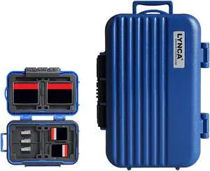 LYNCA 24 Slots Camera Memory Card Case Holder Water-Resistant Anti-Shock SD Card Case Holder Wallet for 8 SD Cards 4 CF Cards 12 Micro SD/TF Cards Storage Box, Compact Memory Cards Wallet (Blue) LYNCA 24 Slots Camera Memory Card Case Holder Water-Resistant Anti-Shock SD Card Case Holder Wallet for 8 SD Cards 4 CF Cards 12 Micro SD/TF Cards Storage Box, Compact Memory Cards Wallet (Blue)