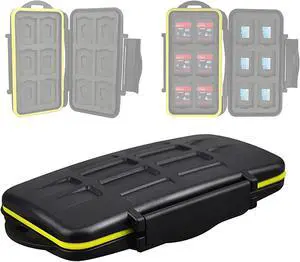 JJC MC-SDMSD24 Ruggard SD Card Case, Micro SD Card Case, Water-Resistant Case for SD Micro SD Cards, Rubber Sealed Ergonomic Locking Easy Carrying Memory Card Case Fits 12 SD 12 Micro SD Cards JJC MC-SDMSD24 Ruggard SD Card Case, Micro SD Card Case, Water-Resistant Case for SD Micro SD Cards, Rubber Sealed Ergonomic Locking Easy Carrying Memory Card Case Fits 12 SD 12 Micro SD Cards