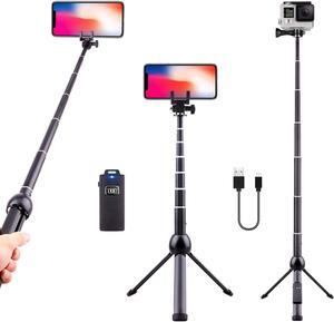 LATZZ Selfie Stick Tripod, 45 Inch Phone Tripod, Extendable iPhone Stand Tripod with Wireless Remote Shutter Compatible iPhone 15 14Pro/MAX/Galaxy Note 20/S21, More