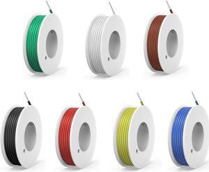 18 awg Solid Wire kit Electrical Wire Cable 7 Colors 16.5ft Each Spool 18 Gauge 0.8mm² Hook up UL1007 Tinned Copper Wire breadboard Wire for DIY
