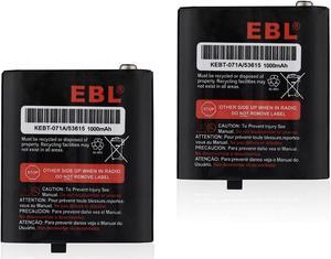 EBL 2 Packs 3.6V 1000mAh Two-Way Radio Rechargeable Batteries for 53615 KEBT-071A KEBT-071-B KEBT-071-C KEBT-071-D