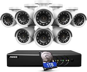 3K Lite Wired Security Camera System with AI Human/Vehicle Detection, H.265+ 8CH Surveillance DVR with 1TB Hard Drive and 8 x 1080p HD Outdoor CCTV Camera, 100 ft Night Vision, Remote Access