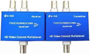 E-link 2CH CVI AHD TVI Coaxial Multiplexer, HD Analog Camera CCTV Video Multiplexer Over Single Coax Cable up to 1300ft E-link 2CH CVI AHD TVI Coaxial Multiplexer, HD Analog Camera CCTV Video Multiplexer Over Single Coax Cable up to 1300ft