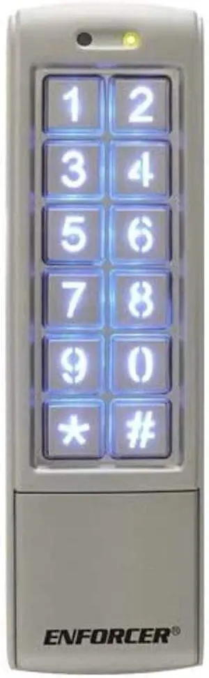 SK-2323-SPQ Mullion-Style Weatherproof Digital Access Keypad; 12~24 VAC/VDC operation; 1,010 Users (Output #1: 1,000 users/Output #2: 10 users); 2 Form C relays, each rated 1 Amp @ 30VDC