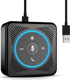 USB Speakerphone - EMEET M0 4 AI Mics Speakerphone for Conference Calls 360° Voice Pickup Conference Speakerphone for Computer Plug and Plays Computer Speaker with Microphone for 4 People