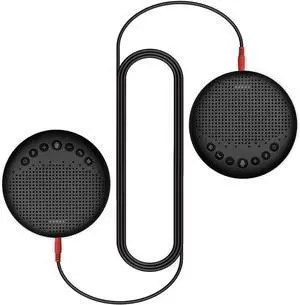 Luna Speakerphone+Daisy Chain Cable - Luna Computer Speaker with Microphone 2pcs w/Cable, Conference Microphone for Home Office & Meeting up to 12 People, Speakerphone Idea for Business Gift Black Luna Speakerphone+Daisy Chain Cable - Luna Computer Speaker with Microphone 2pcs w/Cable, Conference Microphone for Home Office & Meeting up to 12 People, Speakerphone Idea for Business Gift Black