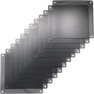 12 Pcs 80mm PVC Black PC Cooler Fan Dust Filter Dustproof Case Cover Computer Mesh