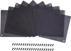 EBOOT 120 mm PC Fan Filters Dust Filter Computer Fan Filter Cooler PVC Black Dustproof Case Cover Computer Mesh 10 Packs with 40 Pieces of Screws