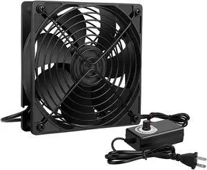 120mm AC Powered Fan Variable Speed Controller Strong Airflow AC 110V to 220V for Receiver LED Lights Amplifier Biltong Box Xbox DVR Playstation Component Cooling
