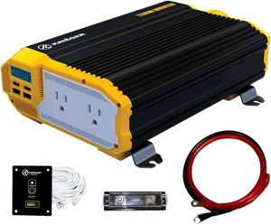 1100 Watt 12V Power Inverter Dual 110V AC Outlets, Installation Kit Included, Automotive Back Up Power Supply For Blenders, Vacuums, Power Tools MET Approved According to UL and CSA.