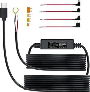 11.5ft Type C USB 12V 24V to 5V Dash Cam Hardwire Kit with Mini, ACN, ATO, Micro2 Add a Circuit Fuse Holders, Low Voltage Protection for N4, E1, E1 Lite, E2, S2-2CH, S2-3CH, N2S, X4S Dash Cam