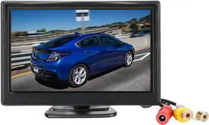 Padarsey 5 Inch TFT LCD Car Color Rear View Monitor Screen for Parking Rear View Backup Camera with 2 Optional Bracket(Suckers Mount and Normal Adhesive Stand)