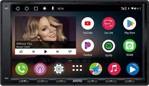 A6PF Android Double-DIN Car Stereo, Wireless CarPlay, Wireless Android Auto, Mirrorlink, 7" Touchscreen in-Dash Navigation, GPS Tracker, WiFi/BT/USB Tethering, HD LRV, 2G+32G, A6G2A7PF