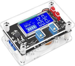 DROK Buck Boost Voltage Regulator, DROK DC 6-30V to DC 0.5-30V 5V 12V 24V Adjustable Voltage Converter, 4A 60W Power Supply Step Up Down Transformer Board Module with USB Port Case LCD Display Volt Am