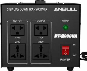 Voltage Converter 2000 Watt Voltage Transformer, 220V / 230V / 240 Volt to 110V / 120 Volt or 110V / 120 Volt to 220V / 230V / 240 Volt, Heavy Duty Step Up & Down Transformer Converter