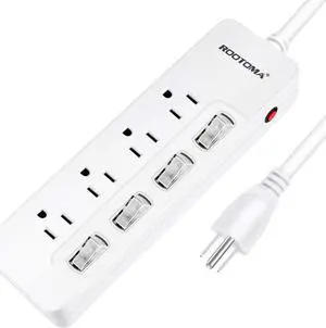 Appliance Extension Cord with Individual Switches on Off - 6 FT, 14 Gauge Heavy Duty Extension Cord with 4 AC Outlets, Wall Mountable, High Wattage for Microwave Workbench Garage Must Have, ETL Listed