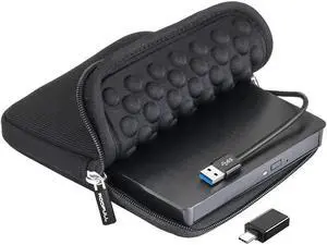 External CD DVD +/-RW Drive USB 3.0 Type-C Portable DVD/CD ROM Optical Drive Player Reader Writer Burner with Protective Storage Carrying Case for Windows 11/10 Laptop PC, Mac MacBook Pro/ Air External CD DVD +/-RW Drive USB 3.0 Type-C Portable DVD/CD ROM Optical Drive Player Reader Writer Burner with Protective Storage Carrying Case for Windows 11/10 Laptop PC, Mac MacBook Pro/ Air