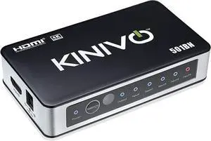 Kinivo HDMI Switch 4K HDR, (5 Port, 4K 30Hz, Auto-Switching, IR Wireless Remote)