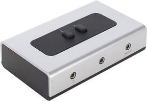 2 PORT 3.5mm STEREO Manual Switch Box AUX Audio Speaker selector(Wall Mount Hole Built-in, wall or table available)