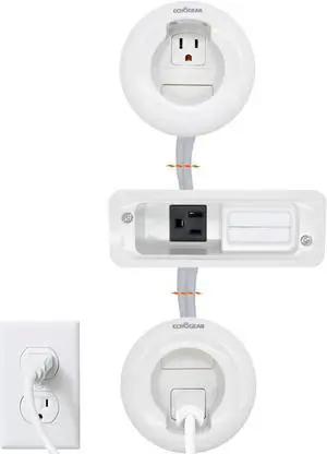 Good Product Outlet in-Wall TV & Soundbar Power Kit Safely Hides Cables Behind Your Wall - Includes Low Voltage Cable Managment to Conceal All TV & Soundbar Wires (HDMI, Optical, etc.)