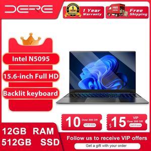 Dere Laptop V14S 14.1 inch ,16GB RAM 1TB SSD, Intel Celeron N5095 ,Business Office Learning Laptop Computer ,Windows 10 Notebook