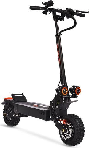 Tumotcy Adult Electric Scooter 5600W Dual Drive Motor, Max Speed 50mph, Max Range 58 Miles, C-Type Suspension and 11" Thick tubeless Off-Road Tires, high-Speed Sports Scooter