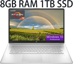 HP 17 Thin and Light Laptop, AMD Ryzen 5 5500U Processor 6-Core, AMD Radeon Graphics, 8GB DDR4  1TB PCIe SSD,17.3" diagonal FHD (1920 x 1080) IPS, anti-glare Display, Bluetooth, Windows 10 Pro