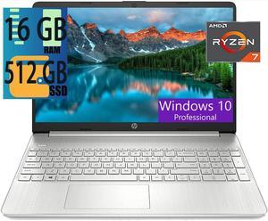 HP 15 Newest laptop, AMD Ryzen7 5700U 8-Cores Processor, AMD Radeon Graphics, 16GB DDR4  512GB PCIe SSD, 15.6'' diagonal, HD Display, WiFi, Bluetooth, HDMI, Webcam, Full-Size Keyboard, Windows 10 Pro