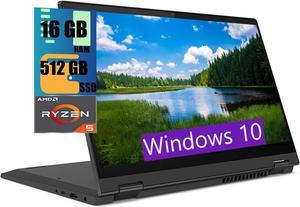 Lenovo Flex 5 14 2-in-1 Laptop, 14" Full HD (1920 x 1080) IPS Touchscreen, AMD Ryzen 5 4500U 6-core, AMD Radeon Graphics, 16GB  DDR4  512GB   PCIe SSD, Fingerprint Reader, Windows 10