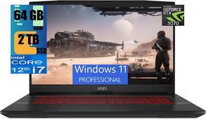 MSI Pulse GL76 17 Gaming Laptop, 17.3" Full HD 360Hz Display, Intel Core i7-12700H 14 Core Processor, NVIDIA GeForce RTX 3070(8GB GDDR6), 64GB DDR4  2TB PCIe SSD, RGB Backlit KB,  Windows 11 Pro